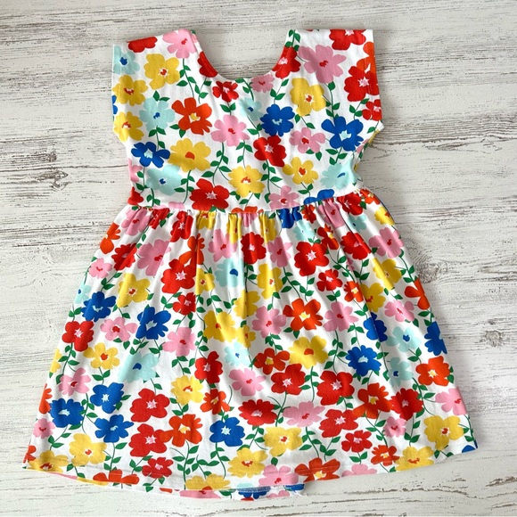 *3/$20* HANNA ANDERSSON Floral Short Sleeve Jersey Knit Button Front Dress 8 - Picture 9 of 9